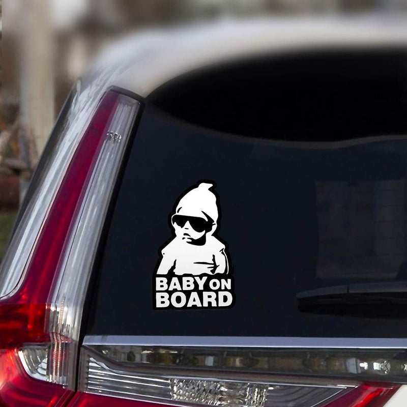 FINENIC Baby on Board Sticker for Cars (2 PCS) Baby on Board Sign Decal No Need for Suction Cup or Magnets Strong Adhesive/Removable/Reflective/Waterproof - Image 3